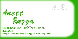 anett razga business card